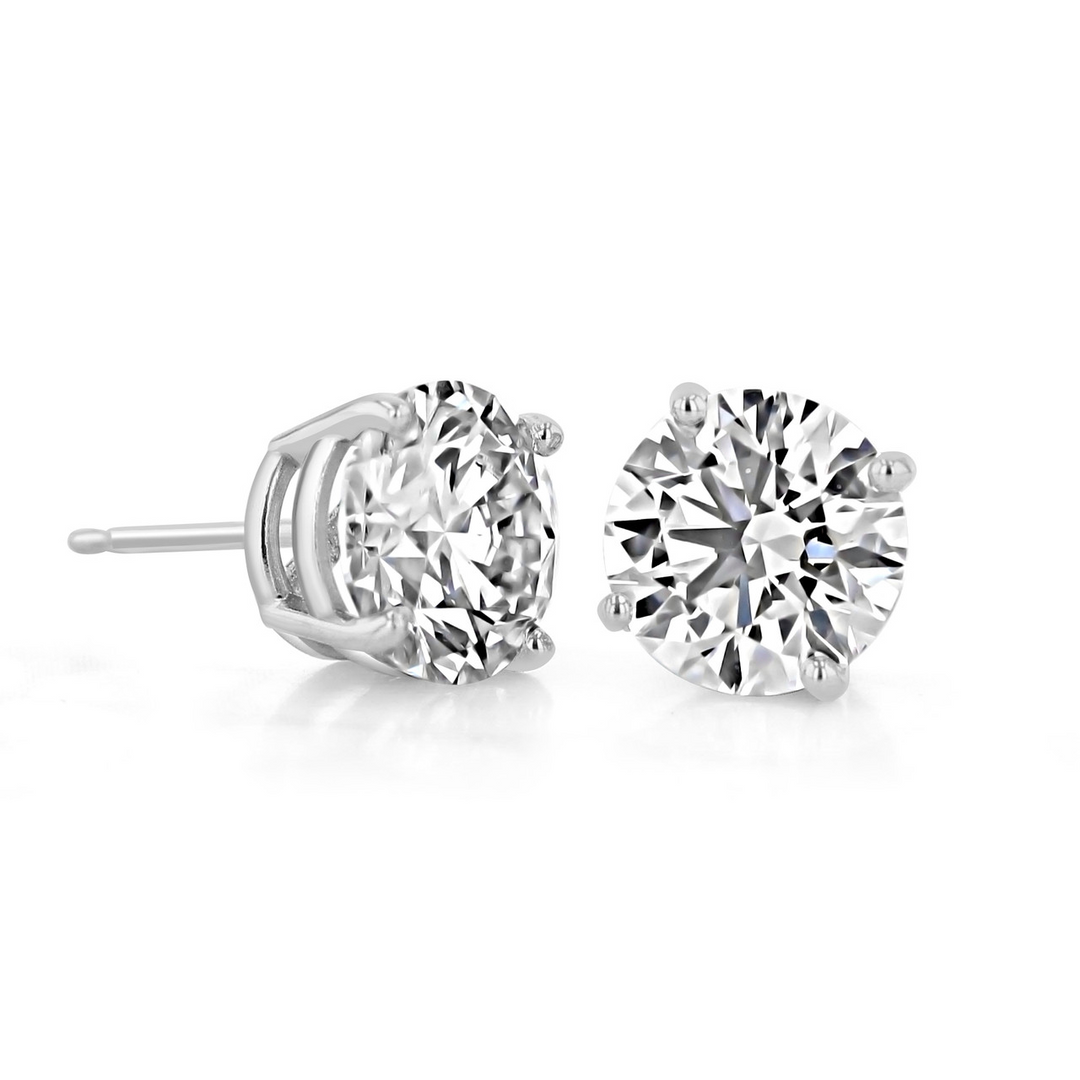 14k White Gold Lab Grown Diamond Earrings 3.18 cttw