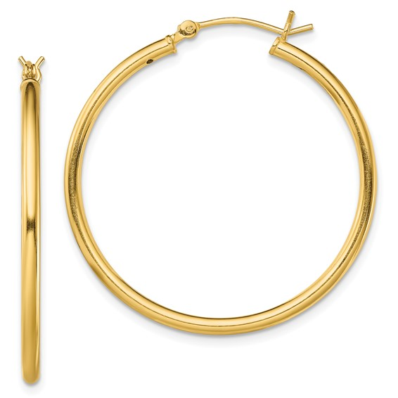 Sterling Silver Yellow Plated Large Hoop Earrings