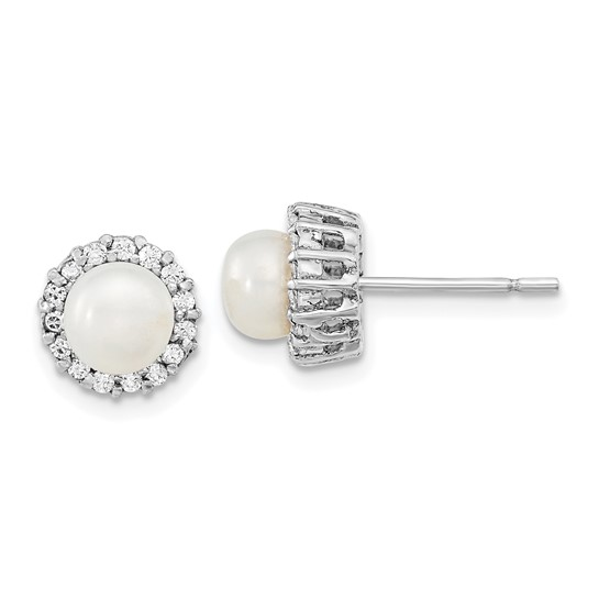 Sterling Silver Pearl Stud Earrings