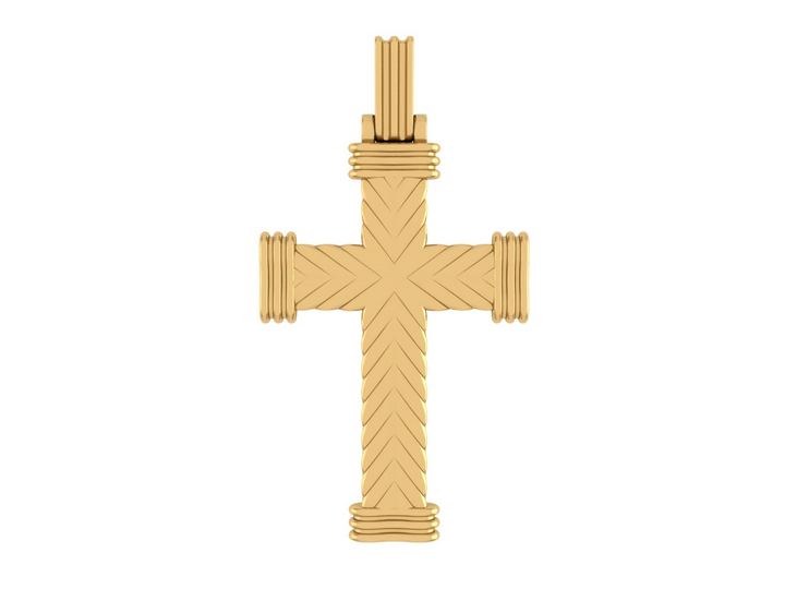 14k Yellow Gold Cross Charm
