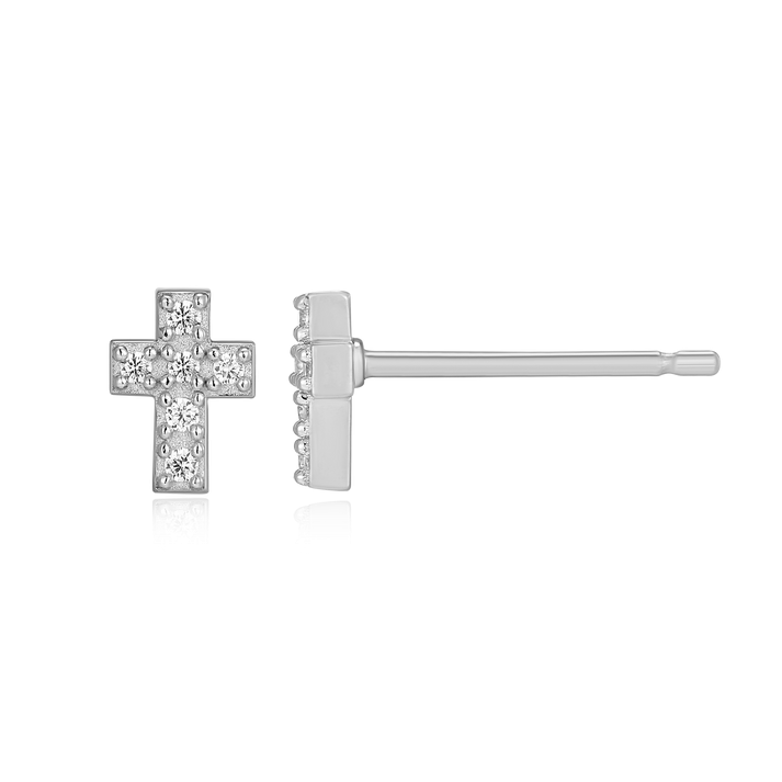 Sterling Silver White Stud Earrings