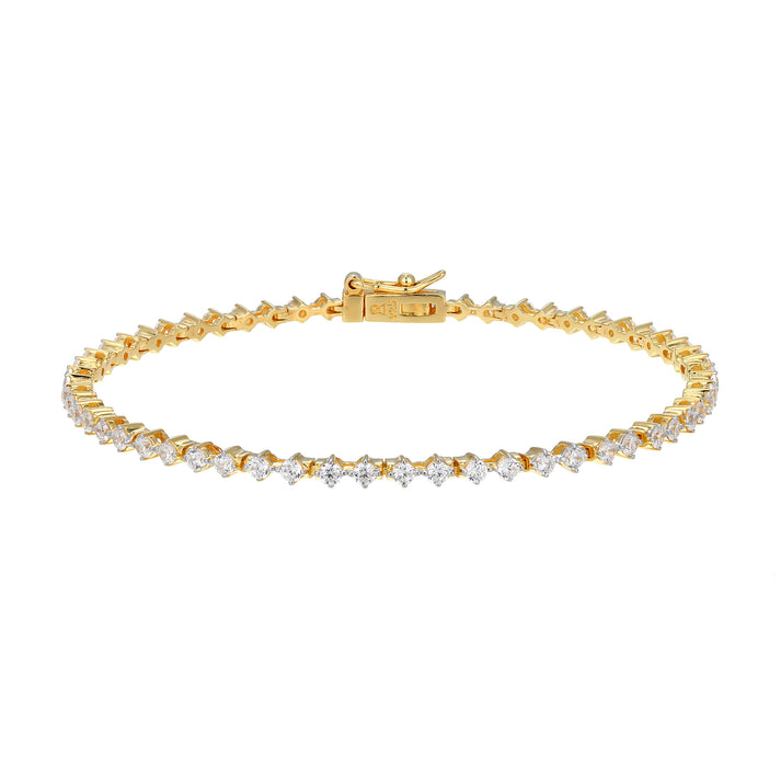 Sterling Silver Yellow Gold Tennis Bracelet