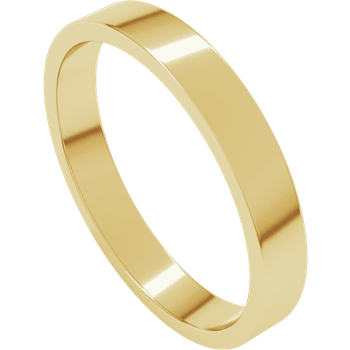 14k Yellow Gold Flat 3mm Band