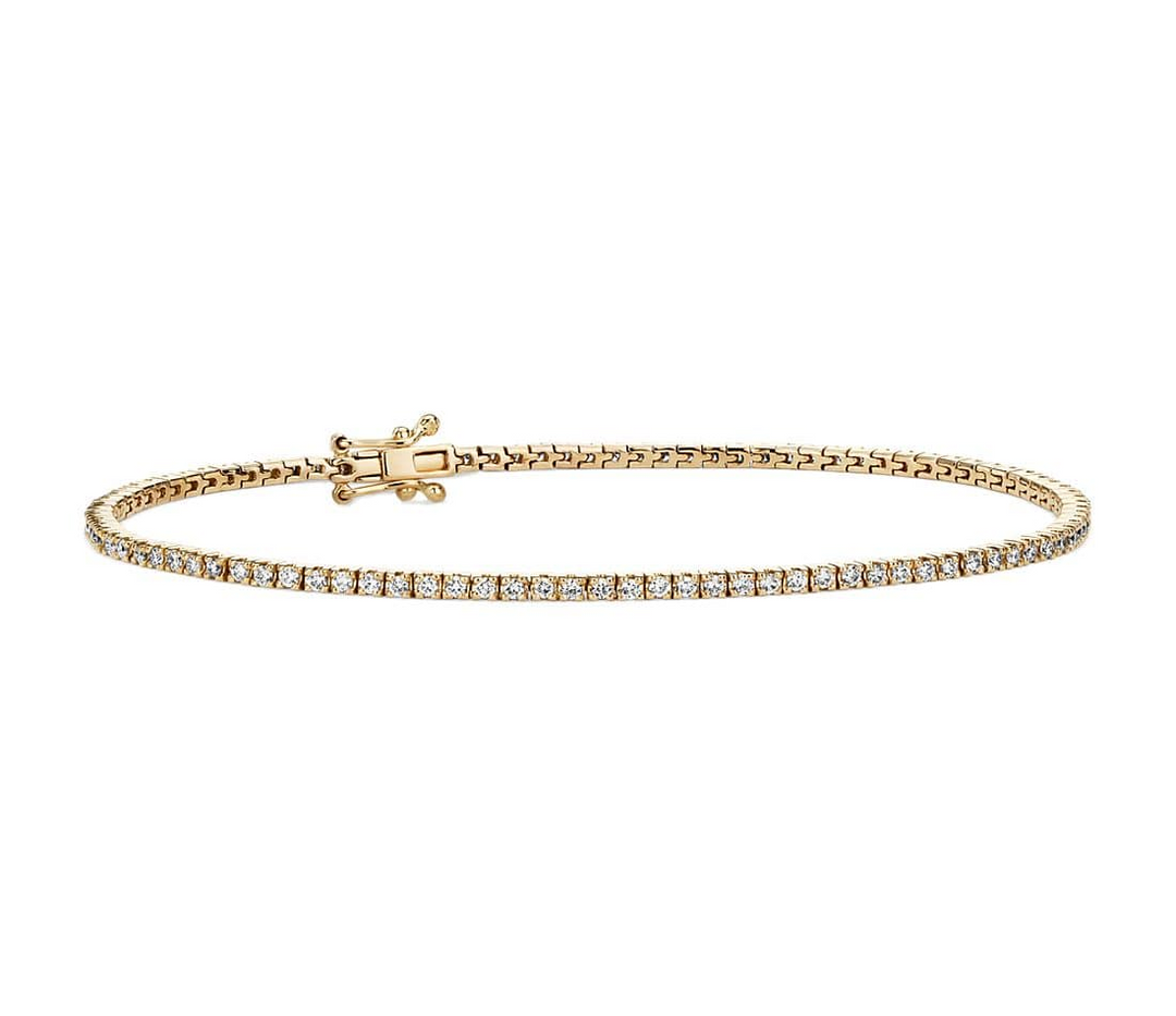 14k Yellow Gold Tennis Diamond Bracelet