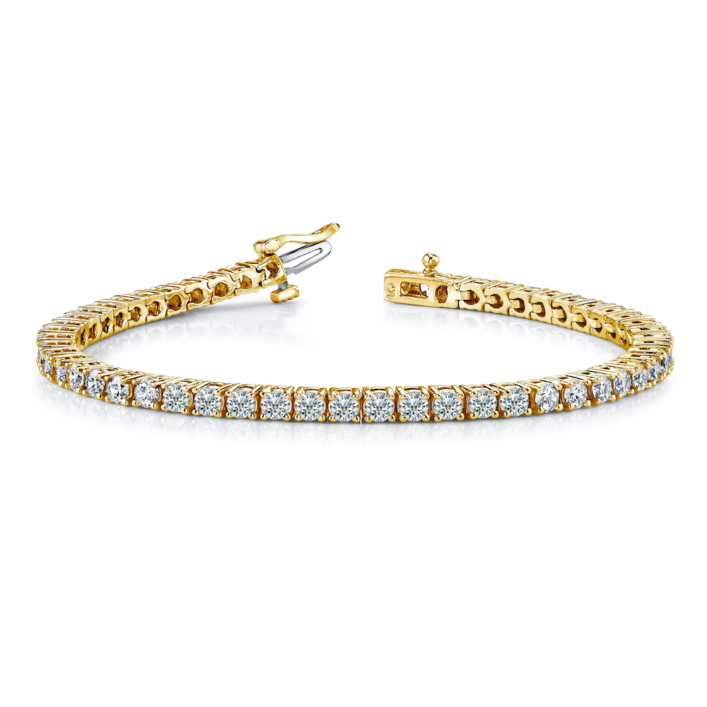 14k Yellow Gold Tennis Diamond Bracelet