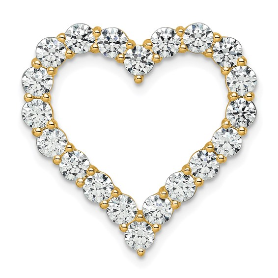 14k Yellow Gold Heart Lab Grown Diamond Pendants