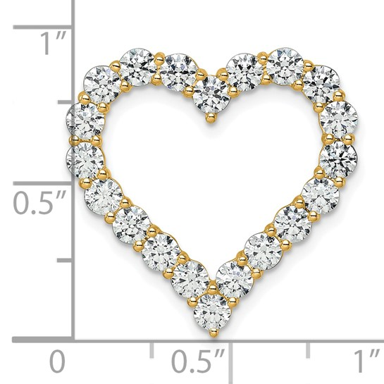 14k Yellow Gold Heart Lab Grown Diamond Pendants