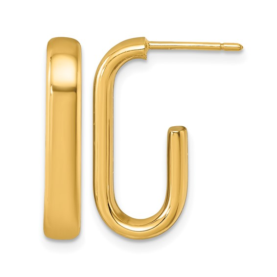18k Yellow Gold Medium Hoop Earrings