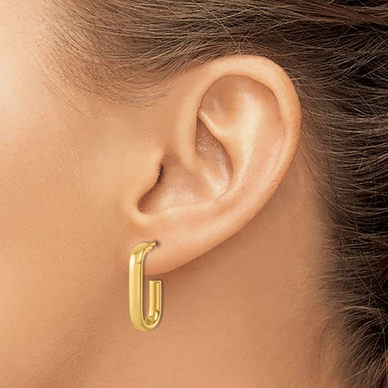 18k Yellow Gold Medium Hoop Earrings