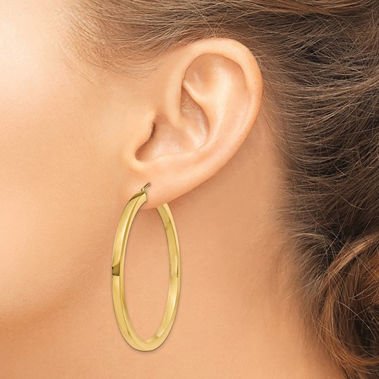 14k Yellow Gold Large Hoop Earrings