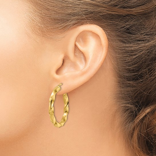 14k Yellow Gold Medium Hoop Earrings