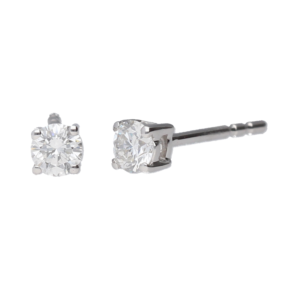 14k White Gold Stud Diamond Earrings 0.20 cttw