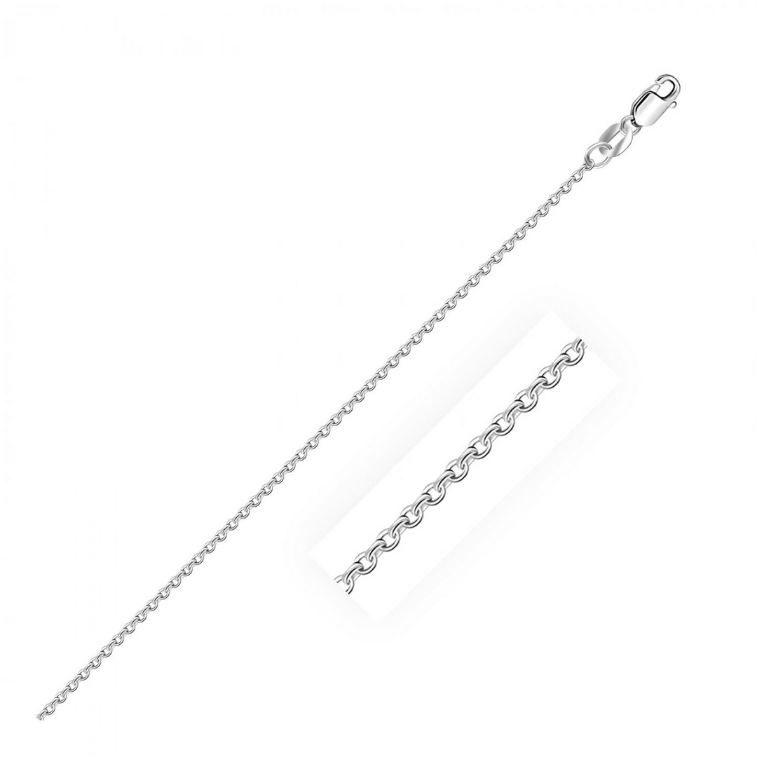 14k White Gold Cable Link Chain
