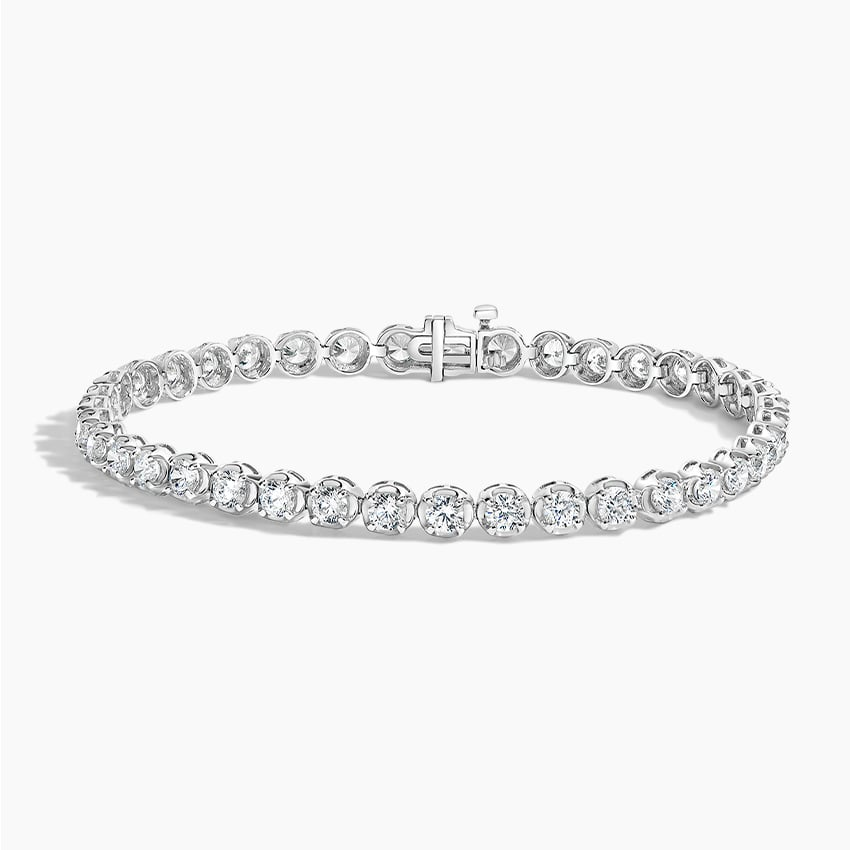 14k White Gold Lab Grown Diamond Bracelet 4.30 cttw