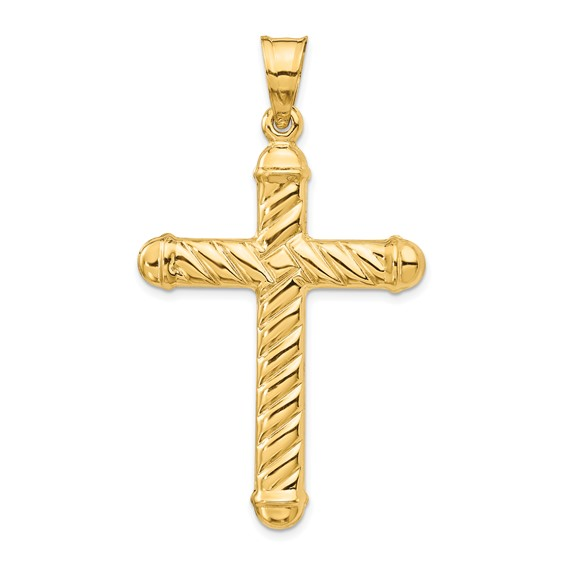 14k Yellow Gold Cross Charm