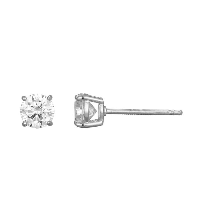 Sterling Silver Lab Diamond Stud Earrings