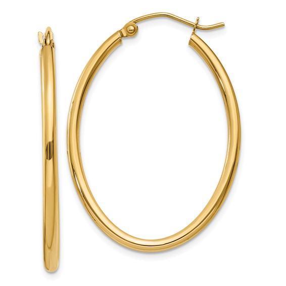 14k Yellow Gold Medium Hoop Earrings
