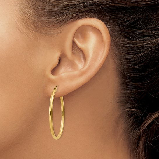 14k Yellow Gold Medium Hoop Earrings