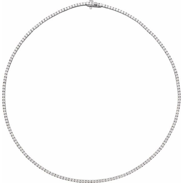 14k White Gold Lab Diamond Tennis Necklace