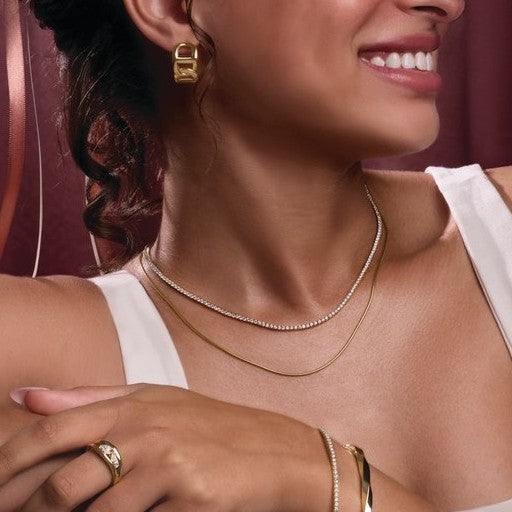 14k White Gold Lab Diamond Tennis Necklace