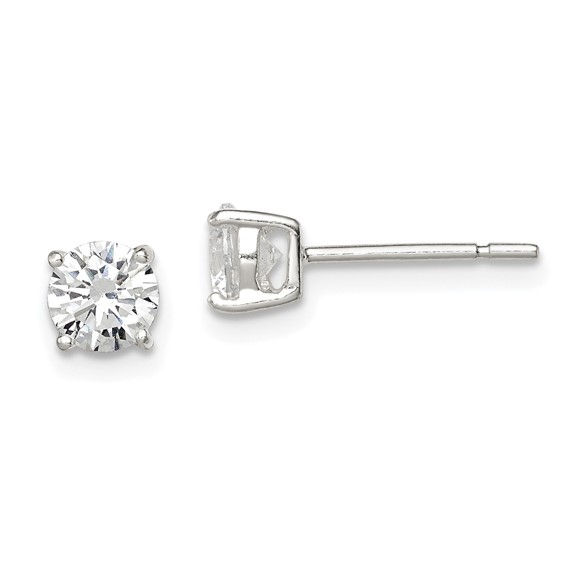 Sterling Silver Stud Cubic Zirconias Earrings