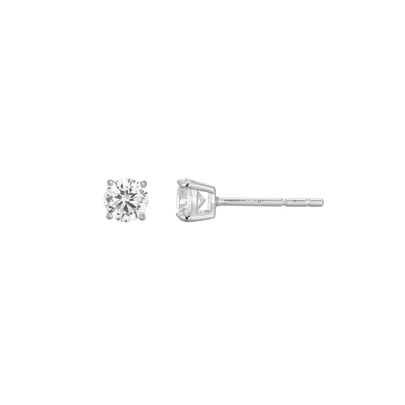 Sterling Silver 0.50cttw Lab Diamond Stud Earrings