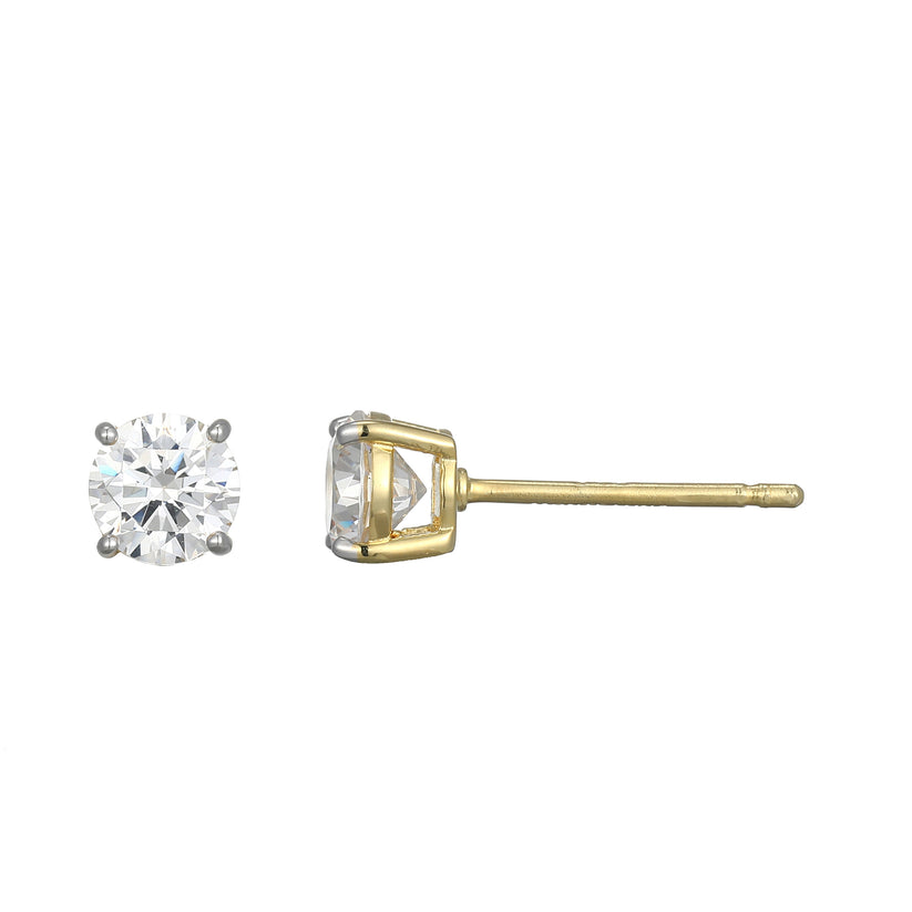 Sterling Silver 1.00cttw Lab Diamond Yellow Stud Earrings