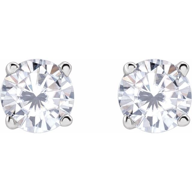 Sterling Silver CZ Stud Earrings