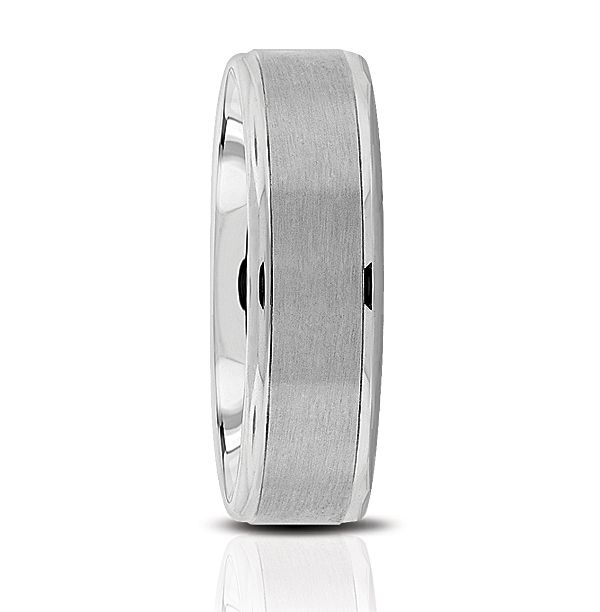 14k White Gold Matte Wedding Band