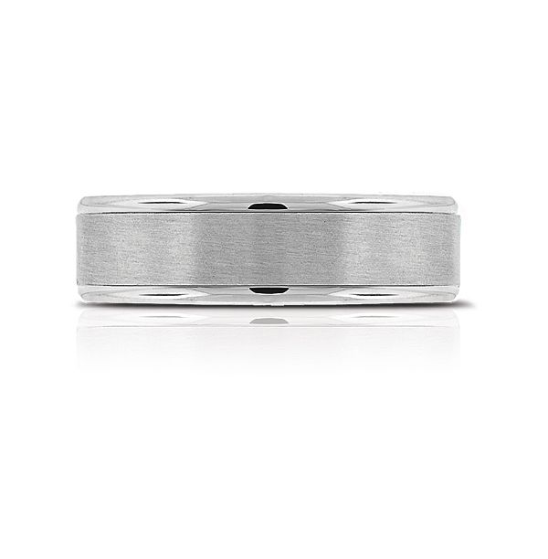 14k White Gold Matte Wedding Band