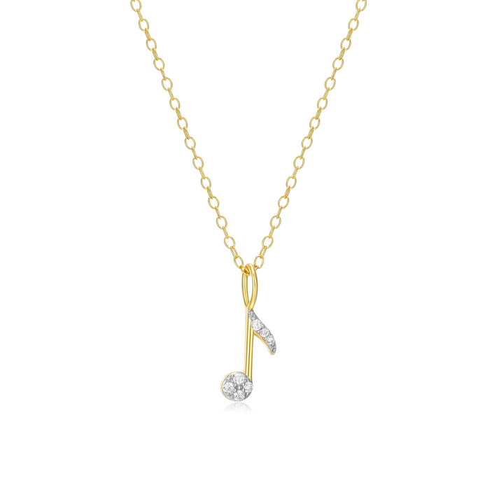 Sterling Silver Yellow Music Note Silver Pendant