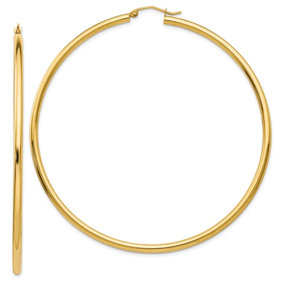 14k Yellow Gold Large Hoop Earrings
