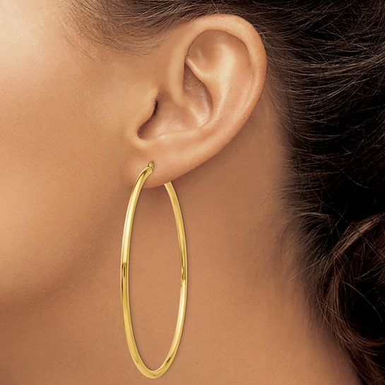14k Yellow Gold Large Hoop Earrings