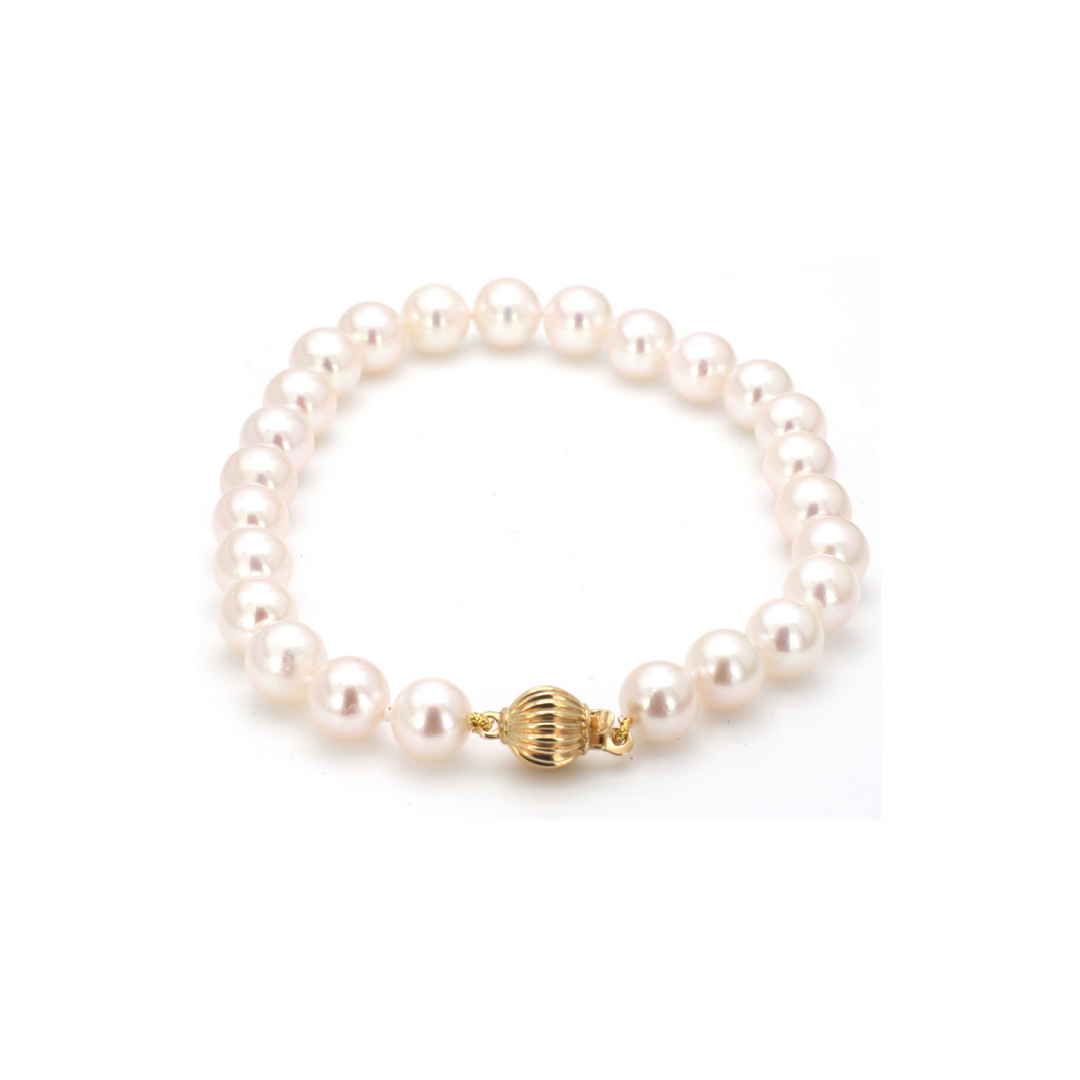 14k Yellow Gold Akoya Pearl Bracelet
