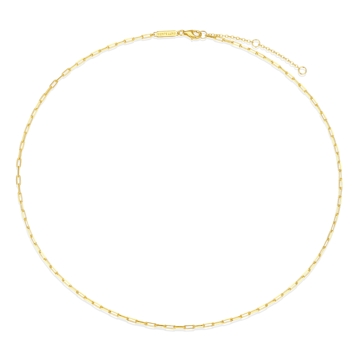 Sterling Silver Yellow Paperclip Silver Necklace