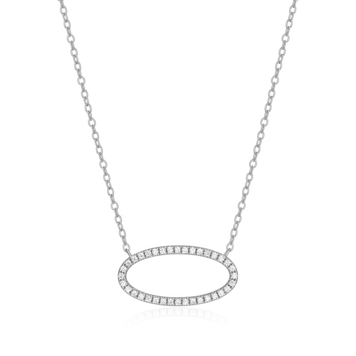 Sterling Silver Open Oval Silver Necklace