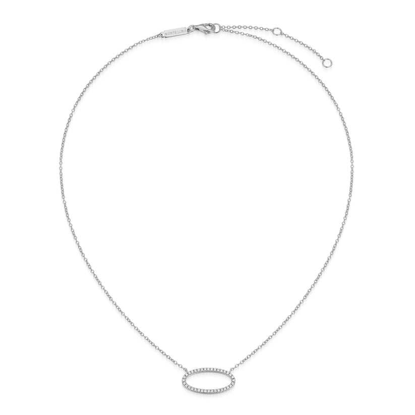 Sterling Silver Open Oval Silver Necklace