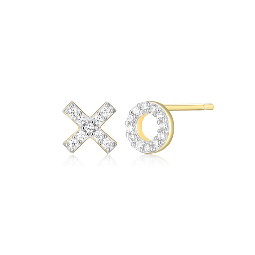 Sterling Silver Yellow XO Earrings