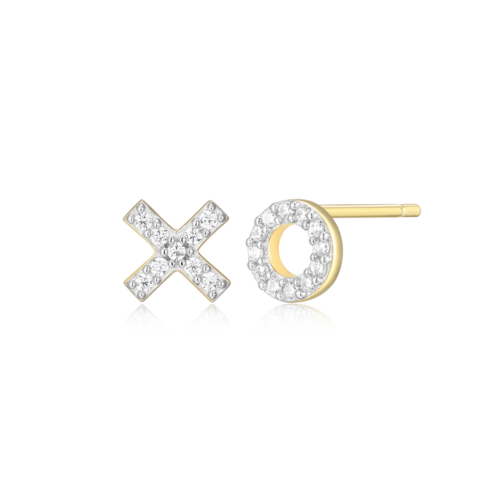 Sterling Silver Yellow XO Earrings