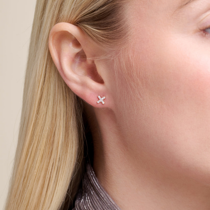 Sterling Silver Yellow XO Earrings