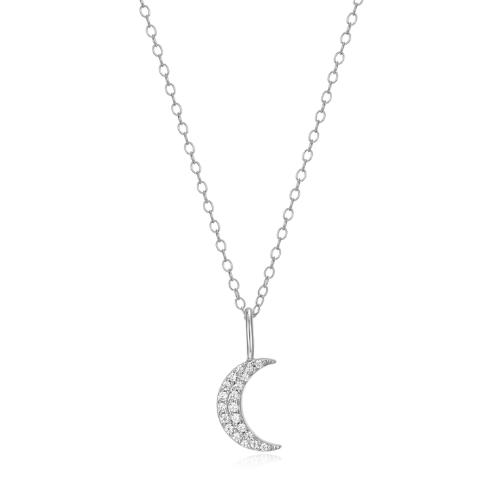 Sterling Silver White Moon Pendant