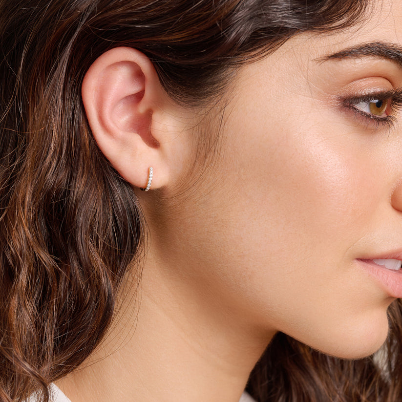 Sterling Silver Yellow Huggies Earrings