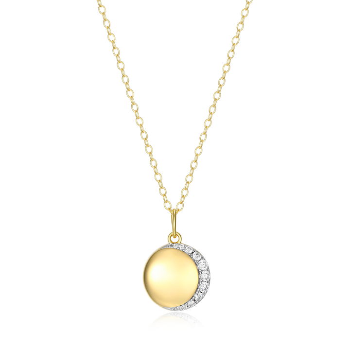 Sterling Silver Yellow Moon Pendant