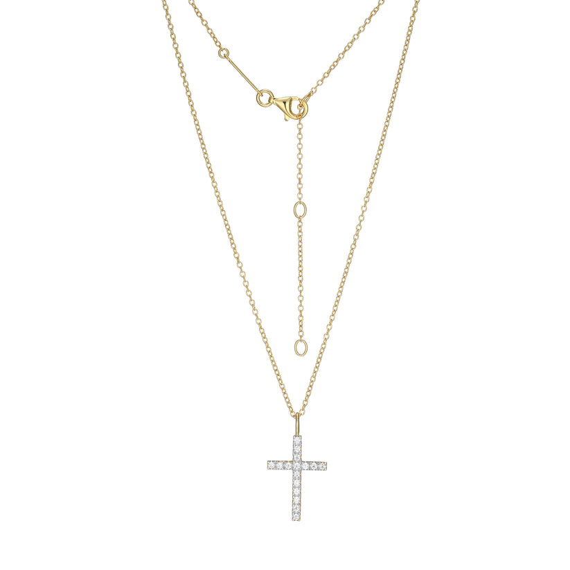 Sterling Silver Yellow Cross Pendant