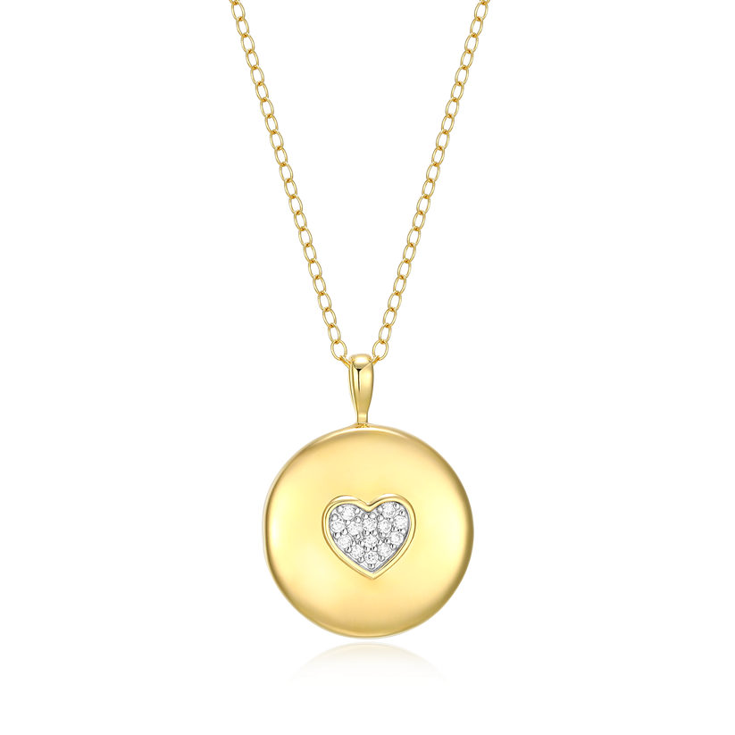 Sterling Silver Yellow Heart Locket Pendant