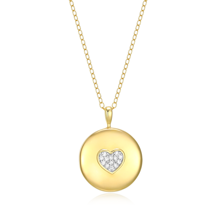 Sterling Silver Yellow Heart Locket Pendant