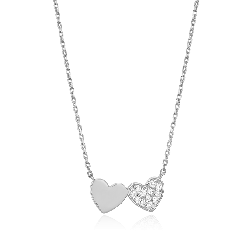 Sterling Silver Double Heart Necklace