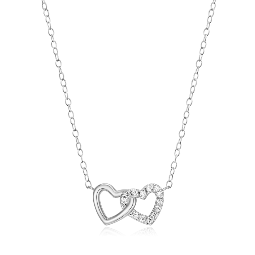 Open Twin Heart Necklace Sterling Silver