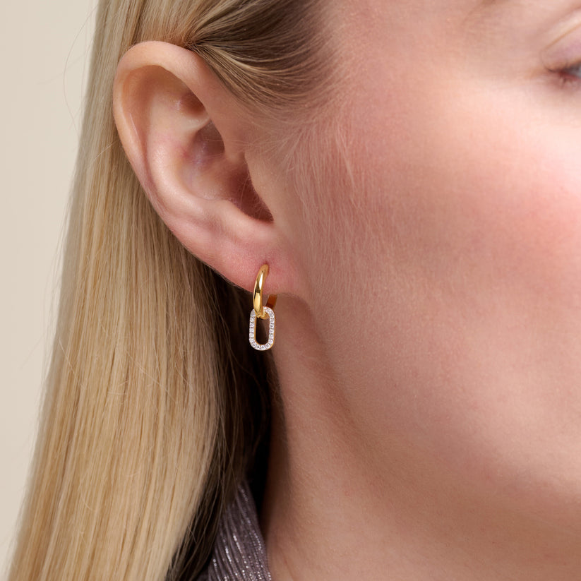 Sterling Silver Yellow Huggies Earrings