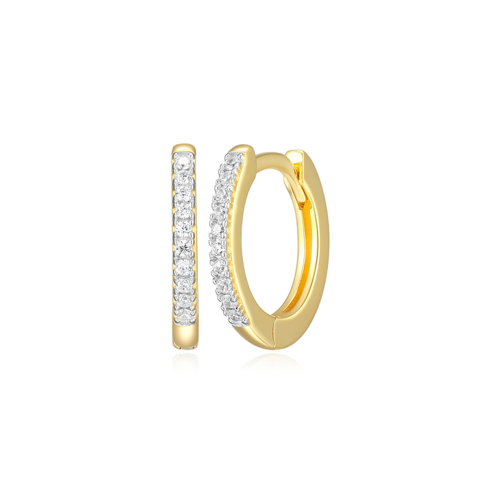 Sterling Silver Yellow Huggies Earrings